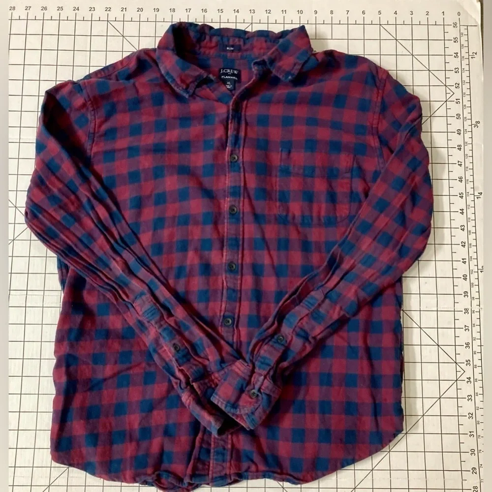 J. Crew Women’s X-Large Slim Fit Flannel Button‎ Down Shirt